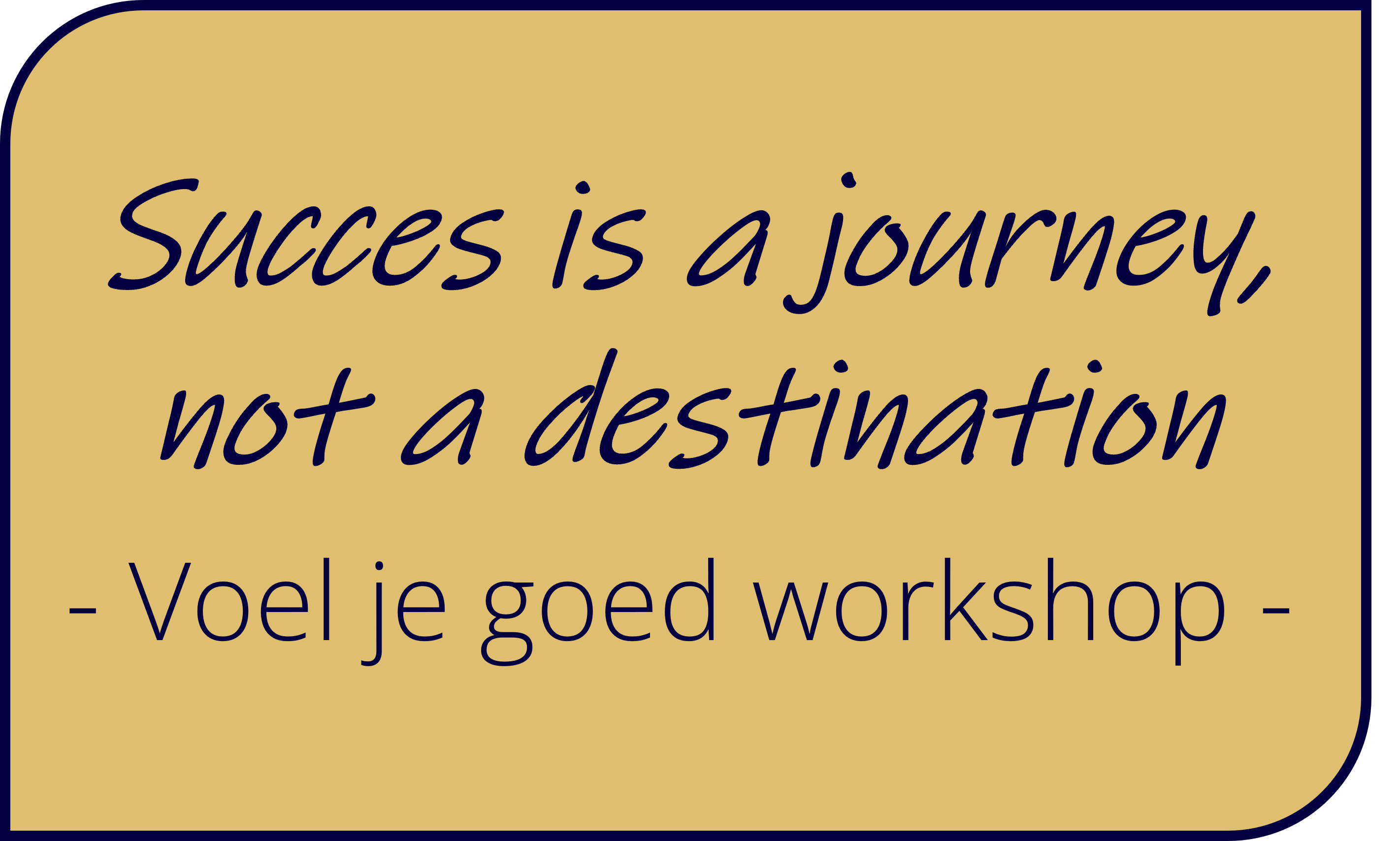 Voel je goed workshop - MENU